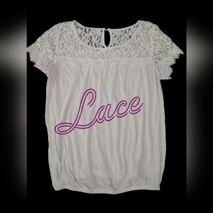 *0416 NY&C Lace Top Blouse Women Medium
